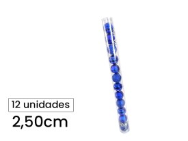Pack 12 esferas 2-5cm azul tubo